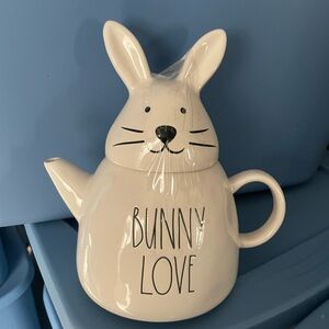 Rae Dunn White Bunny Love Teapot